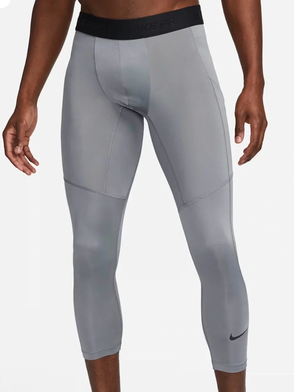 Nike Pro Collection Grey 3/4 Compression Tights Mens S NWT